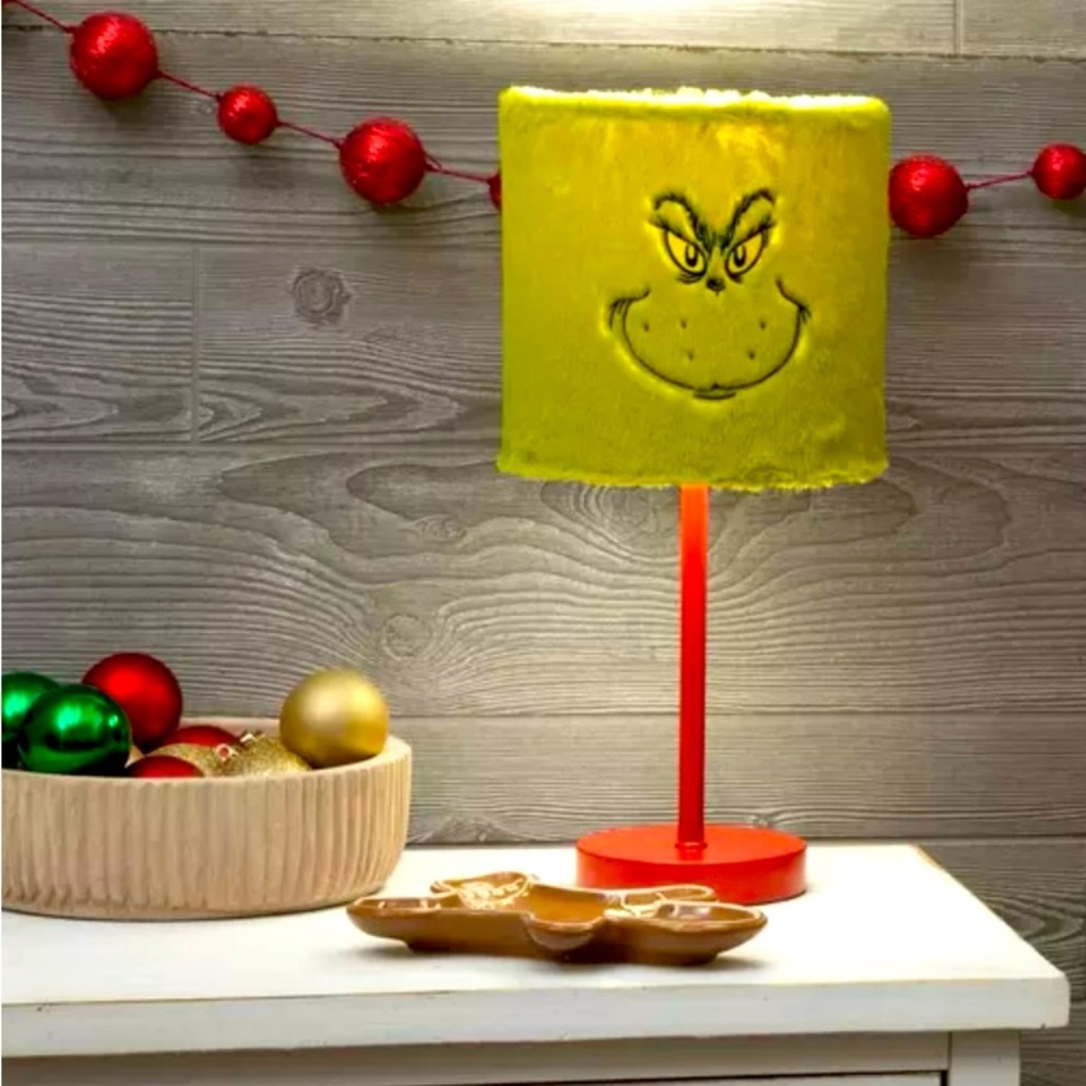 Grinch Fuzzy Face Lamp - Picture 1 of 10
